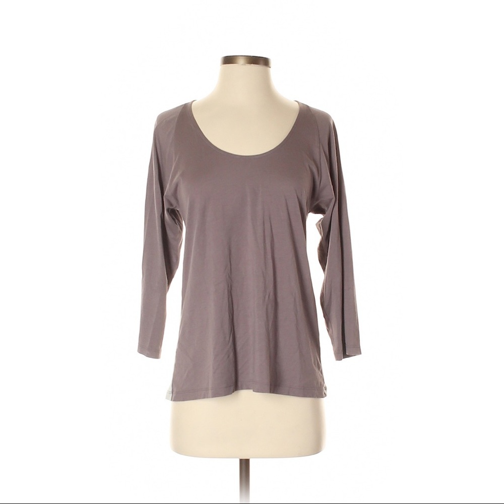 Lilla P Pima Cotton Colorblock 3/4 Sleeve Tee Shirt